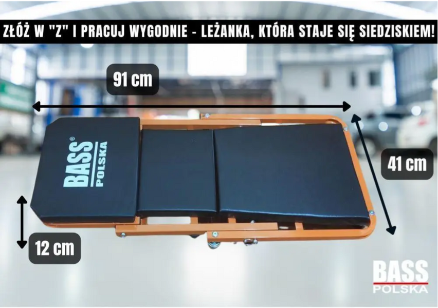Лежак-стул подкатной для авторемонта 2 в 1 Bass Polska 3083 лежак автослесаря 3083 фото