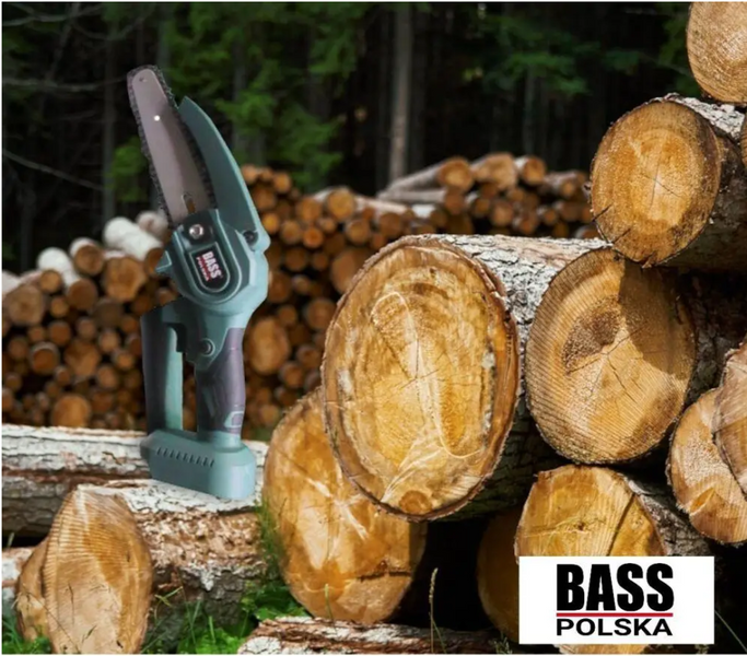 Мини-пила цепная аккумуляторная Bass Polska 8322 4 дюйма, 24 В, 2 аккумулятора 8322 фото