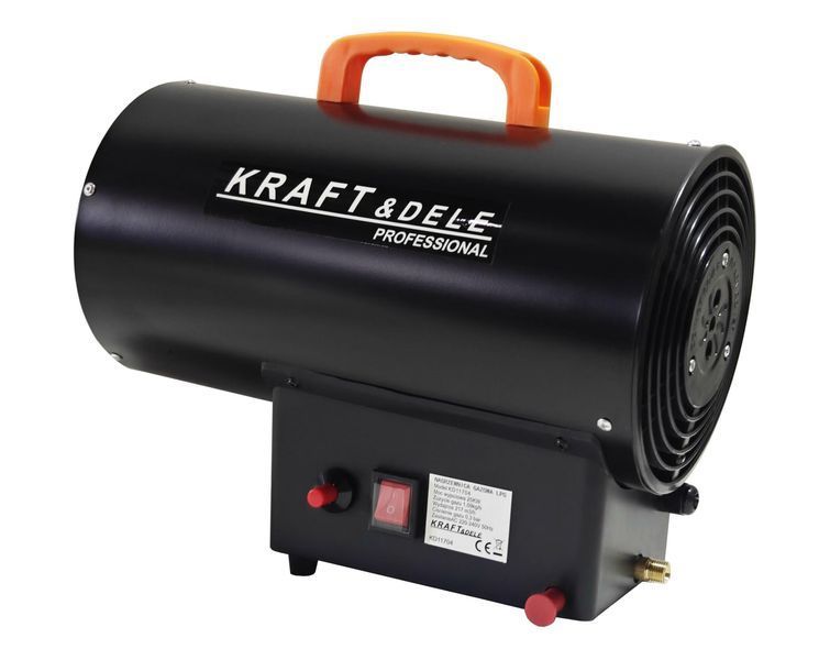 Газовая тепловая пушка 25 кВт Kraft&Dele KD11704 принудительная подача воздуха для склада и мастерской со шлангом и редуктором в комплекте KD11704 фото
