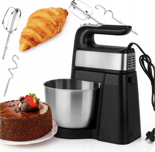 Кухонный миксер с чашей 4,5 л 1000 Вт Kraft&Dele KD4141 с крючками для теста 5 скоростей + Турбо KD4141 фото